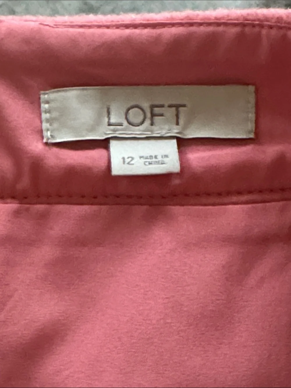 LOFT Coral Pink Wrap-Style Mini Skirt with Gold Buttons